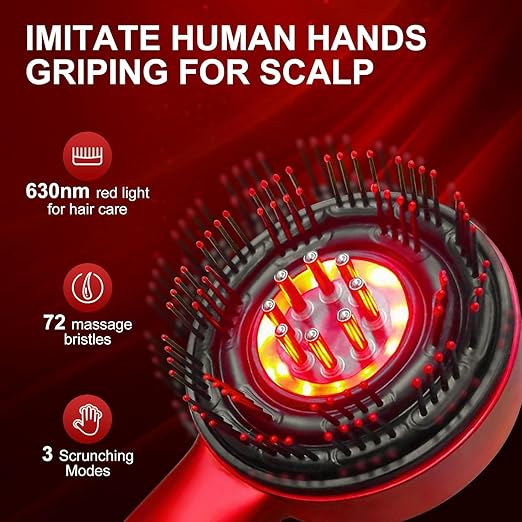 TEYA Premium Head Scalp Electric Massager Comb | Cordless Massager | In built Oil Dispenser | IPX7 Waterproof |